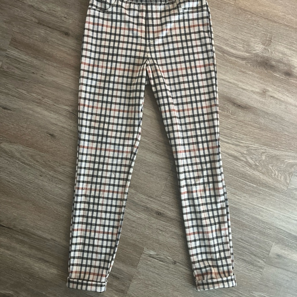 RSQ Tan and Black Checkered Pants